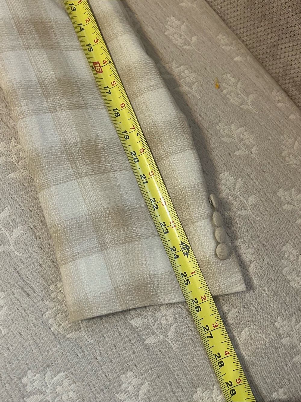 Falcone Superlative 150’s Neutral Plaid Blazer Linen Blend 3-Button Dbl Vent 48L - Picture 12 of 12